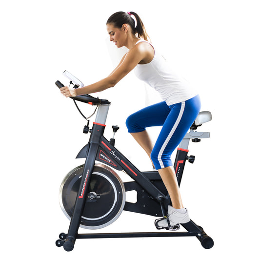 Soozier Upright Stationary Exercise Bike Indoor Cycling Bicycle