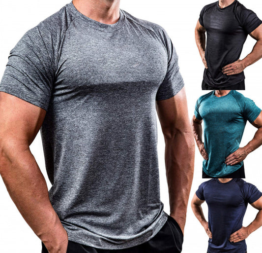 Fitness Clothing Men'S Quick-Drying Breathable Training High-Elastic Tights Short-Sleeved Sports T-Shirt