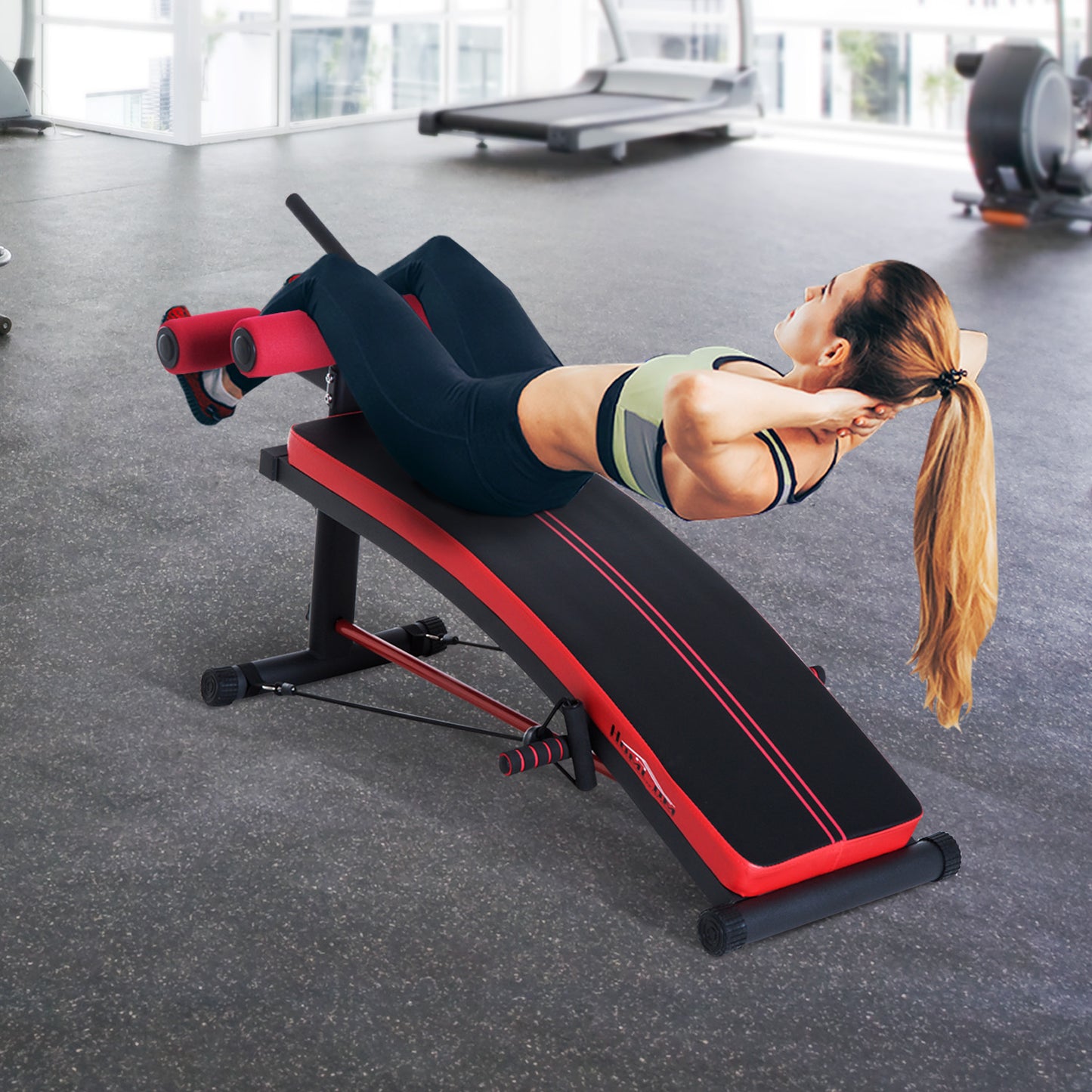 Soozier Sit-Up Training Bench Multifunction Fitness black