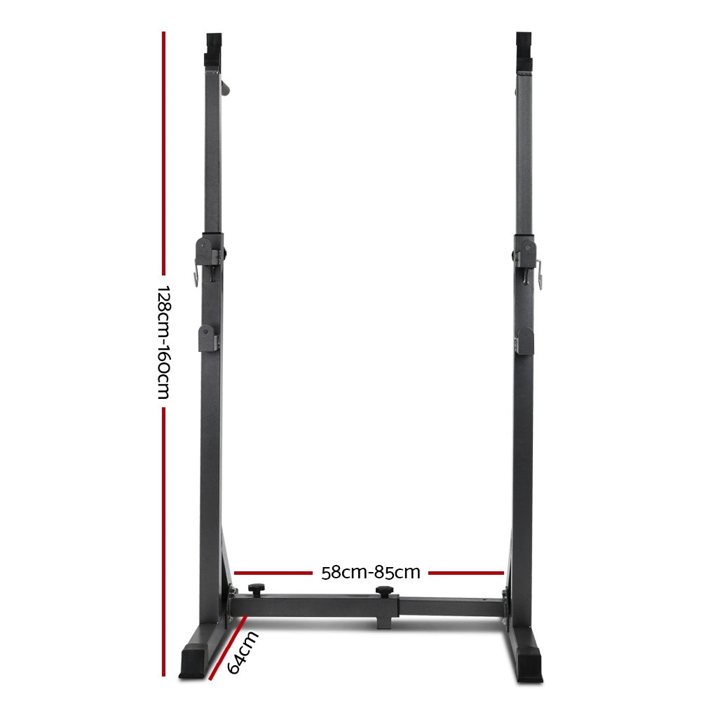 Everfit Squat Rack Pair Fitness Weight Lifting Gym Exercise Barbell