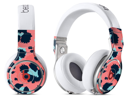 Leopard Coral and Teal V23 - Full Body Skin Decal Wrap Kit for Beats