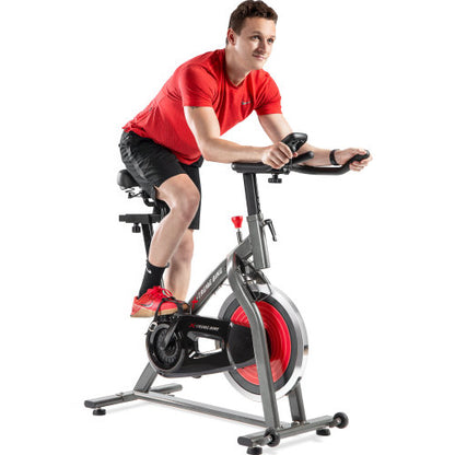 Indoor Cycling Bike 4-Way Adjustable Handlebar & Seat LCD Monitor