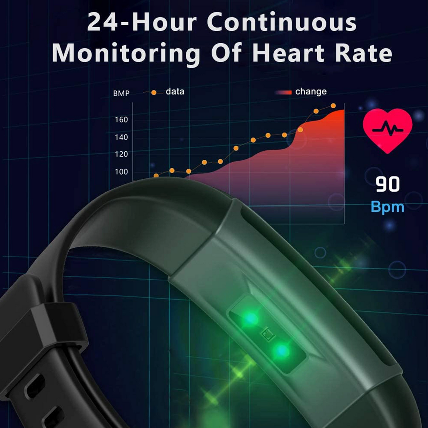 Smart sport bracelet with blood pressure heart rate sleep monitor