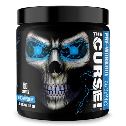 JNX SPORTS The Curse! Pre Workout Powder - Blue Raspberry 50 Servings | Preworkout: Boost Strength, Energy + Focus for Men & Women | Caffeine, Beta-Alanine, Creatine & L-Citrulline