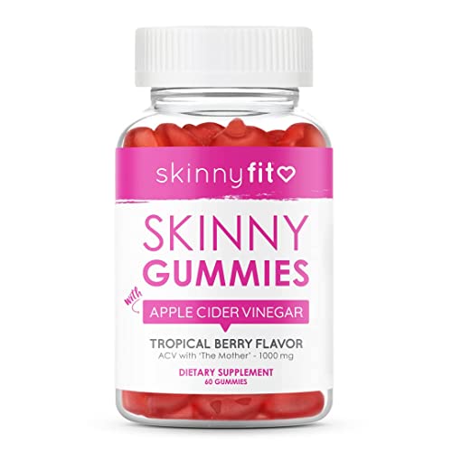 SkinnyFit Skinny Gummies Apple Cider Vinegar Gummies w/ The Mother, Healthy Weight, Immune Support, Vitamin B9, B12, Beetroot, Pomegranate, Vegan-Friendly, 60 Count