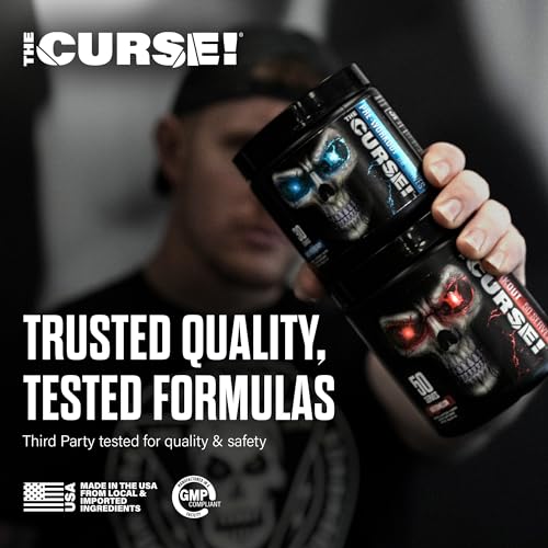 JNX SPORTS The Curse! Pre Workout Powder - Blue Raspberry 50 Servings | Preworkout: Boost Strength, Energy + Focus for Men & Women | Caffeine, Beta-Alanine, Creatine & L-Citrulline