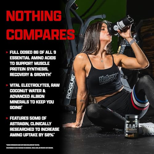 Nutrex Research EAA Hydration | EAAs + BCAAs Powder | Muscle Recovery, Strength, Muscle Building, Endurance | 8G Essential Amino Acids + Electrolytes | Maui Twist Flavor 30 Serving