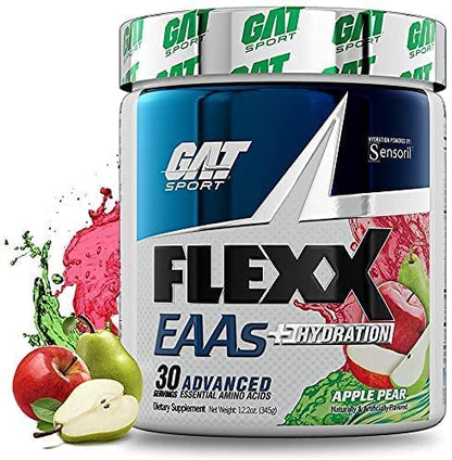 GAT SPORT Flexx EAAs + Hydration, Advanced Essential Amino Acids, 30 Servings (Apple Pear)