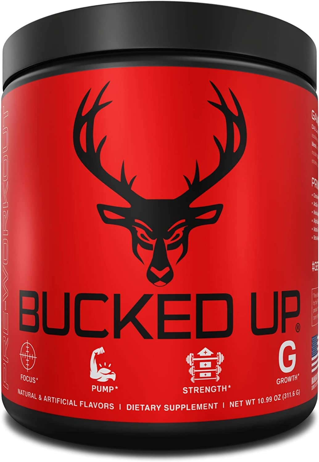 Bucked Up Pre Workout 6 Grams Citrulline, 2 Grams Beta Alanine, and 3 Other Registered trademarked Ingredients (Watermelon)