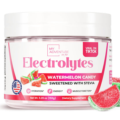 Keto Electrolytes Powder No Sugar - Made In The USA Electrolyte Mix for Women & Men - Hydrating Electrolyte Drinks for Energy, Muscle Function (Watermelon Candy, 30 Servings)