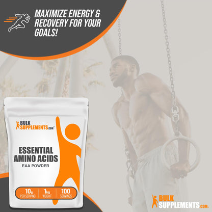 BULKSUPPLEMENTS.COM Essential Amino Acids Powder - EAA Powder, Essential Amino Acids Supplement, EAAs Amino Acids Powder - Unflavored & Gluten Free, 10g per Serving, 1kg (2.2 lbs)