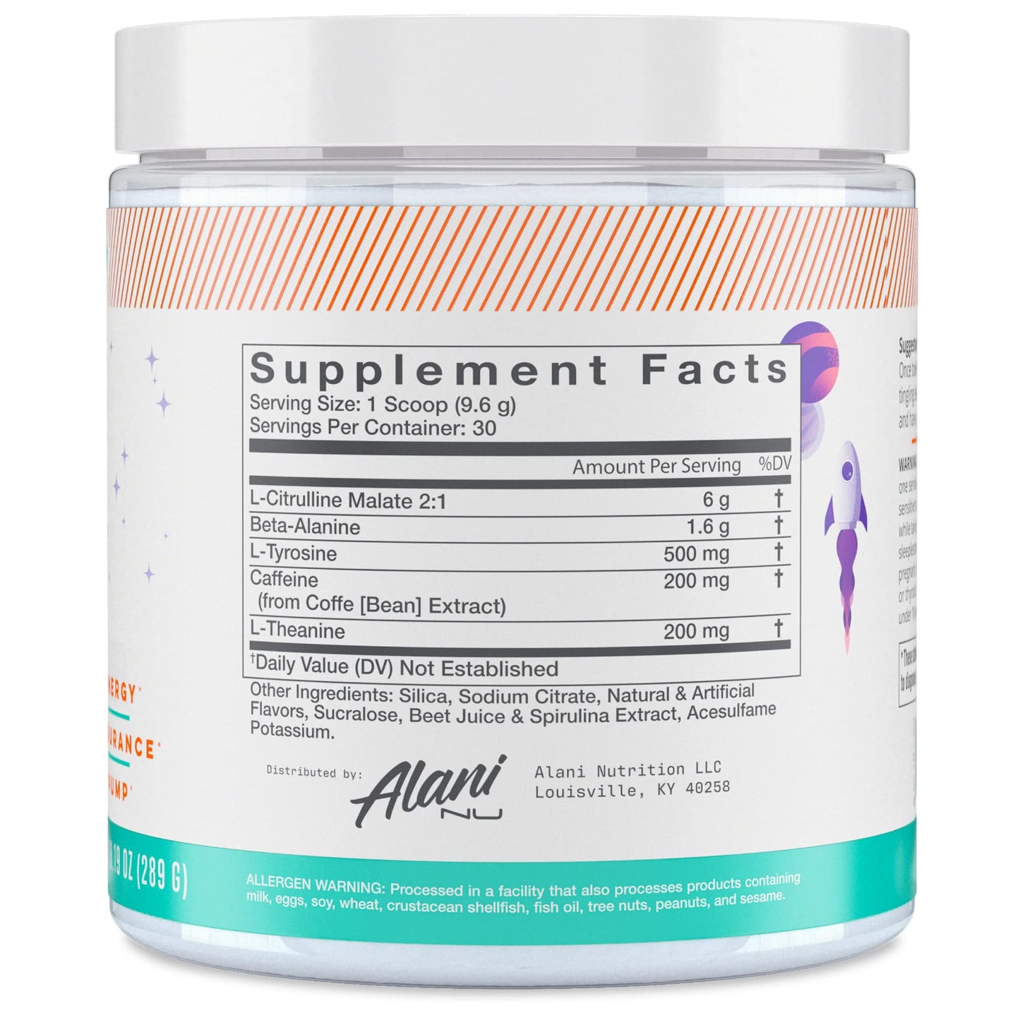 Alani Nu Pre Workout Powder | Amino Energy Boost | Endurance Supplement | Sugar Free | 200mg Caffeine | L-Theanine, Beta-Alanine, Citrulline | 30 Servings (Galaxy Lemonade)