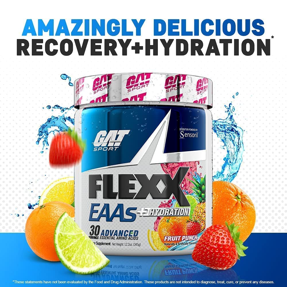 GAT SPORT Flexx EAAs + Hydration, Advanced Essential Amino Acids, 30 Servings (Apple Pear)