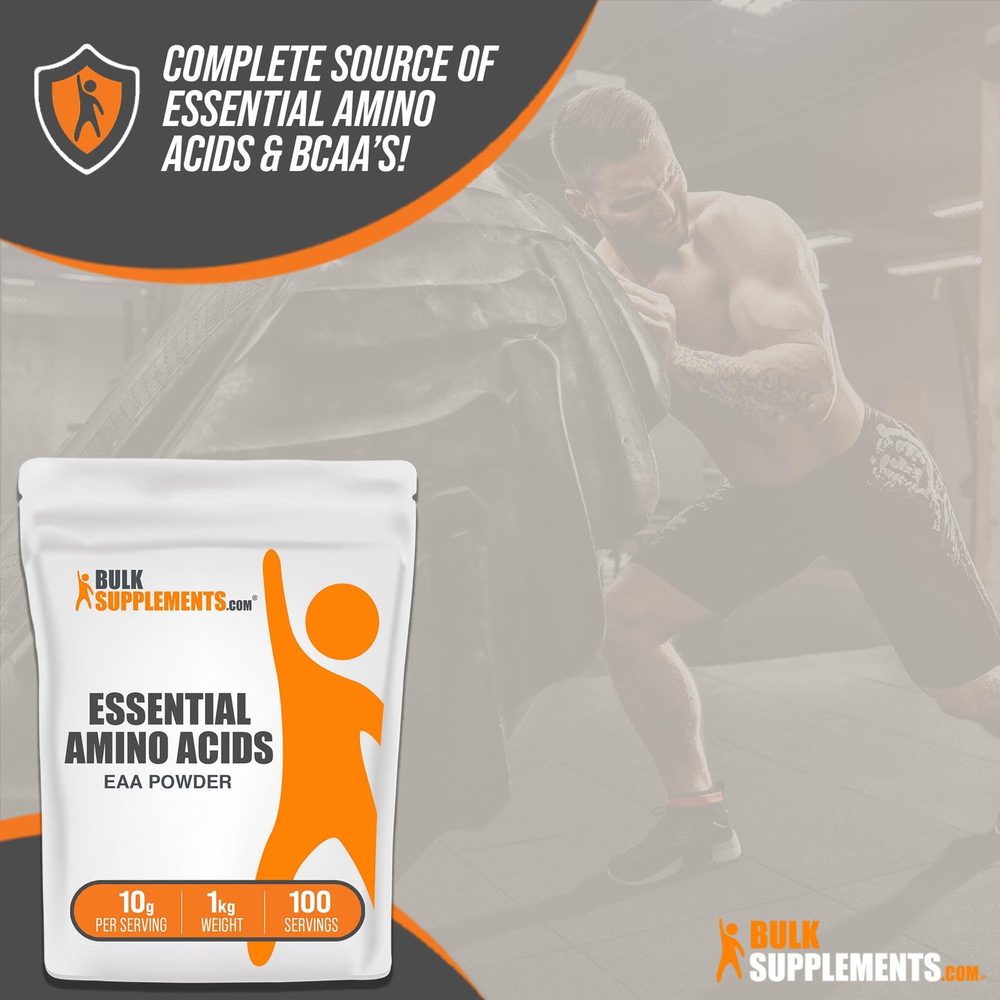 BULKSUPPLEMENTS.COM Essential Amino Acids Powder - EAA Powder, Essential Amino Acids Supplement, EAAs Amino Acids Powder - Unflavored & Gluten Free, 10g per Serving, 1kg (2.2 lbs)