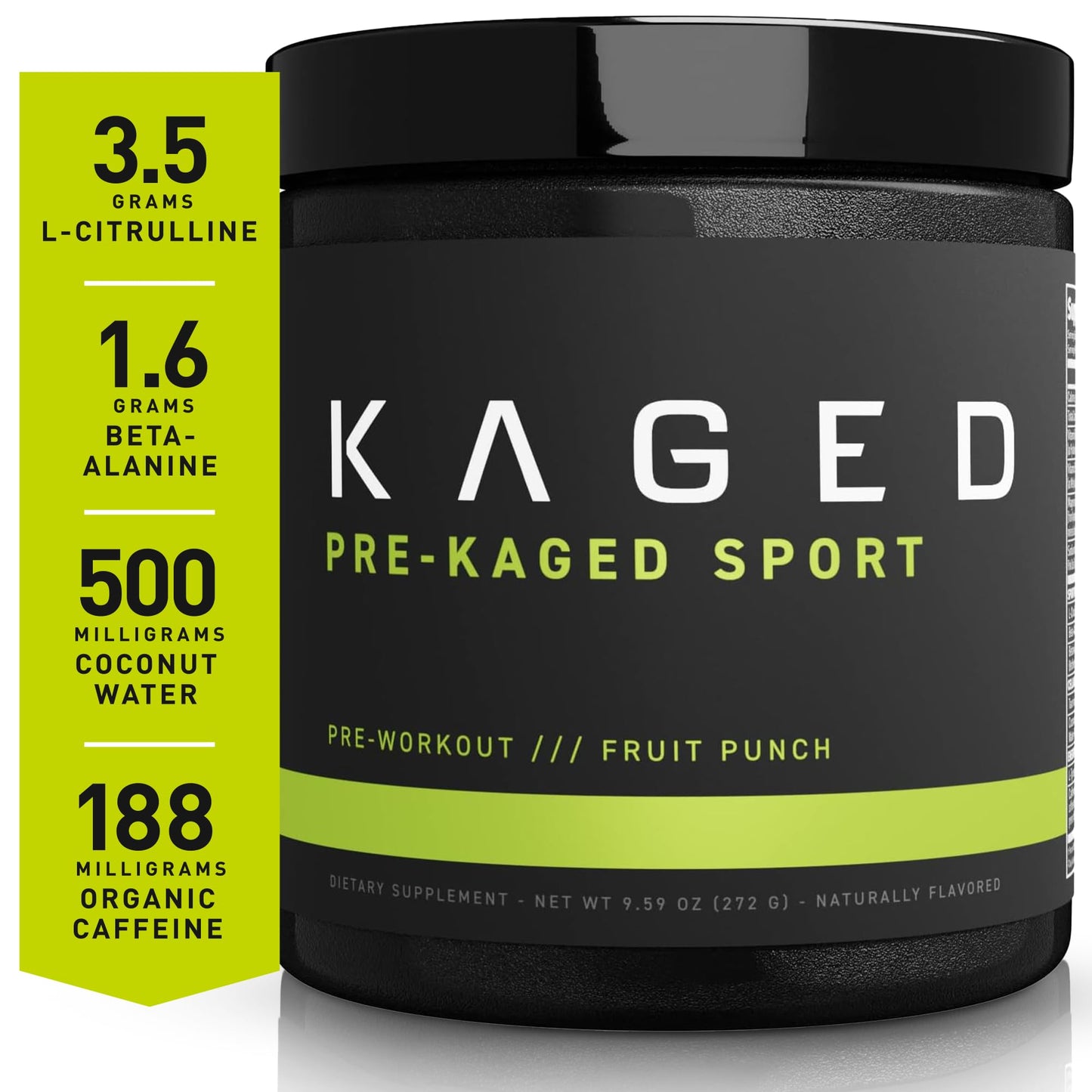 Kaged Athletic Sport Pre Workout Powder | Fruit Punch | Energy Supplement for Endurance | Cardio, Weightlifting Sports Drink | 20 Servings