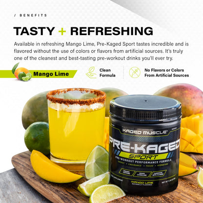 Kaged Athletic Sport Pre Workout Powder | Fruit Punch | Energy Supplement for Endurance | Cardio, Weightlifting Sports Drink | 20 Servings