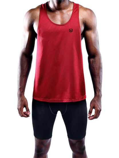 NELEUS Men's 3 Pack Dry Fit Athletic Sleeveless Muscle Tank,5031,Black,Grey,Red,M,EU L