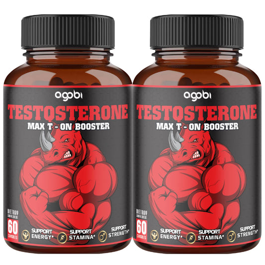 2 Packs 60 Capsules 14000mg Testosterone Booster for Men, Muscle Build, Energy & Endurance Support - 11 Herbs Combined with Ginseng, Ashwagandha, Tribulus & more