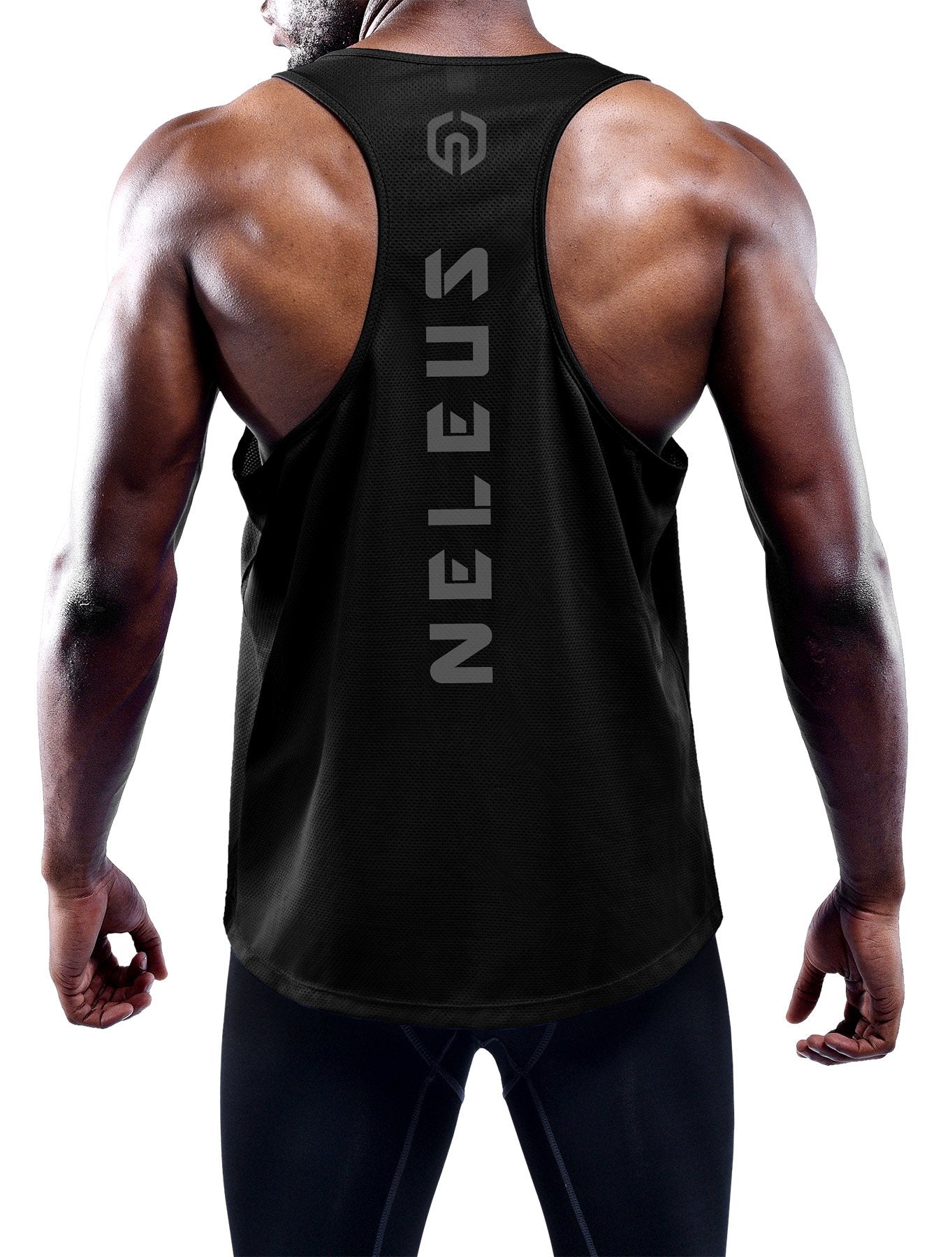 NELEUS Men's 3 Pack Dry Fit Athletic Sleeveless Muscle Tank,5031,Black,Grey,Red,M,EU L