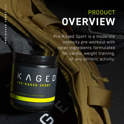 Kaged Athletic Sport Pre Workout Powder | Fruit Punch | Energy Supplement for Endurance | Cardio, Weightlifting Sports Drink | 20 Servings